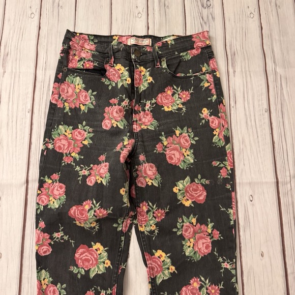 Guess 1981 3 Zip Crop Jeans Worn In Vintage Rose Wash Size 29 Inseam 27" - Picture 4 of 13